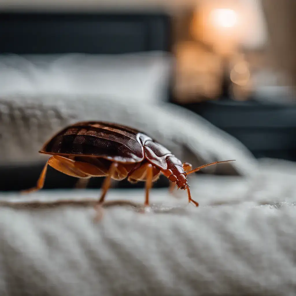 Punaise de lit sur un couvre lit